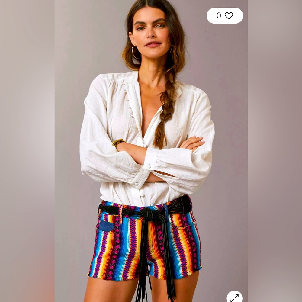 Anthropologie Multicolor Striped Women Shorts